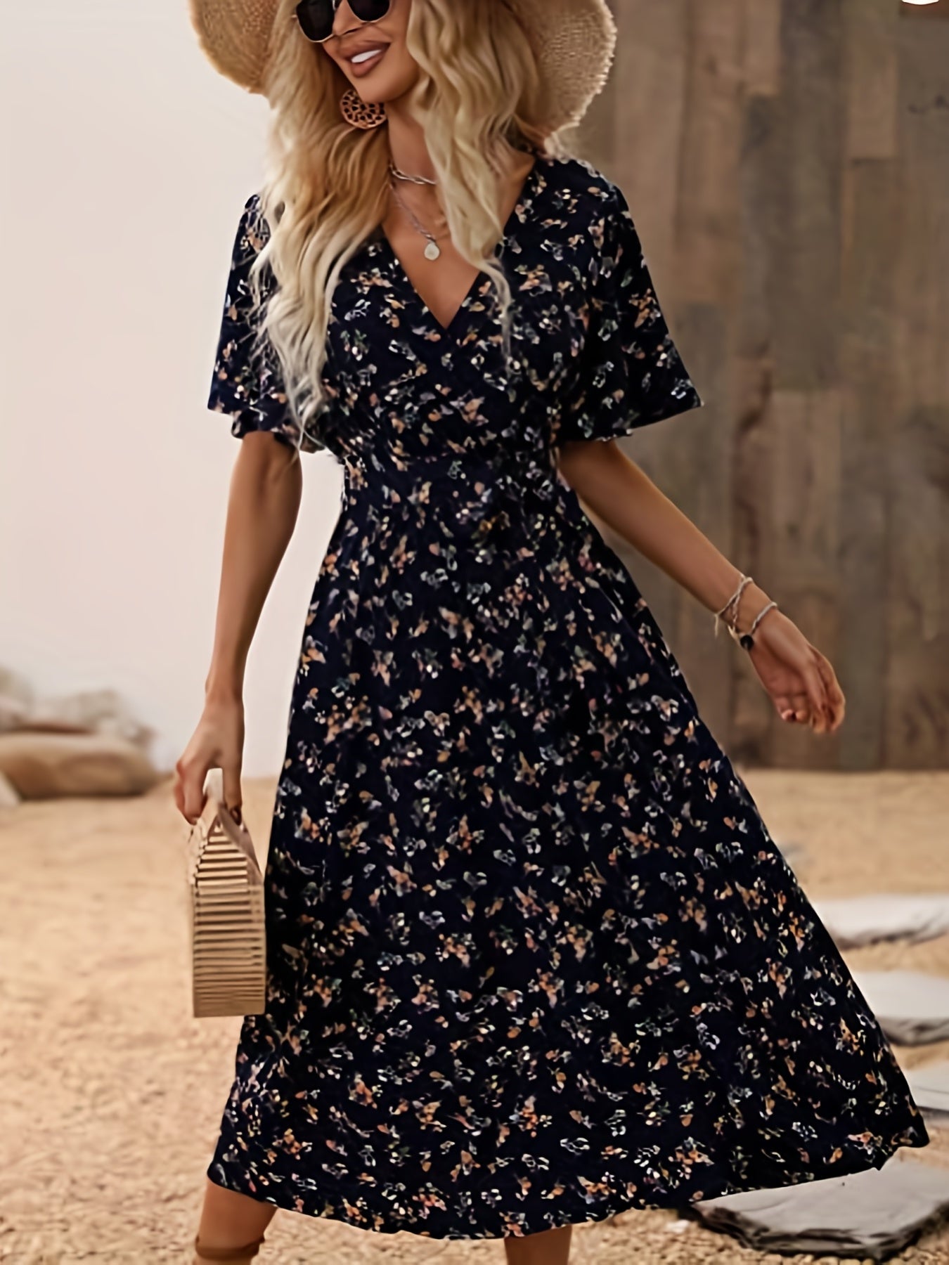 Julia | Floral Flutter Sleeve Dress