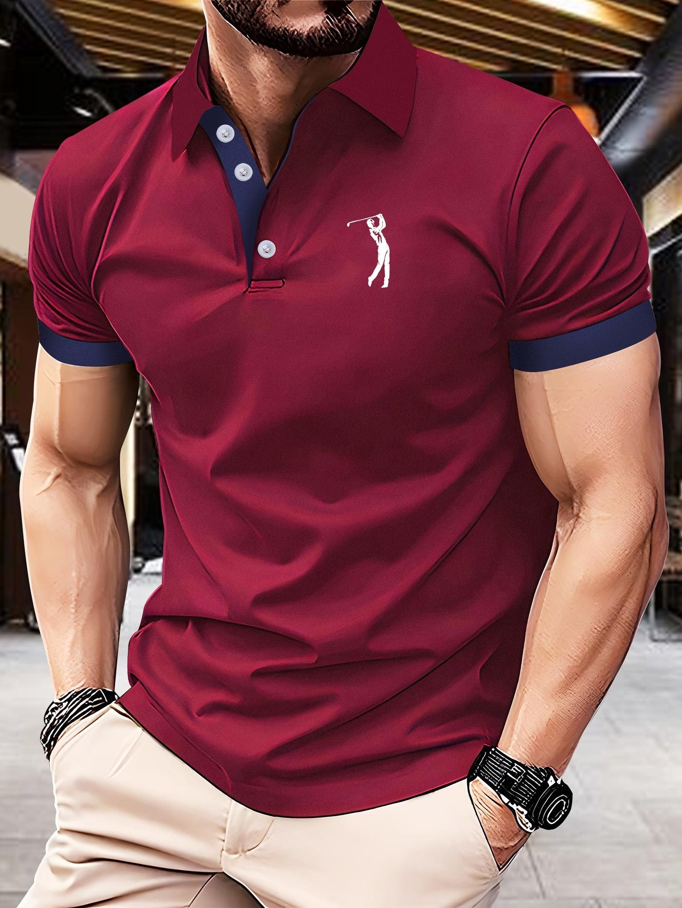 Carter | Golf Print Polo Shirt