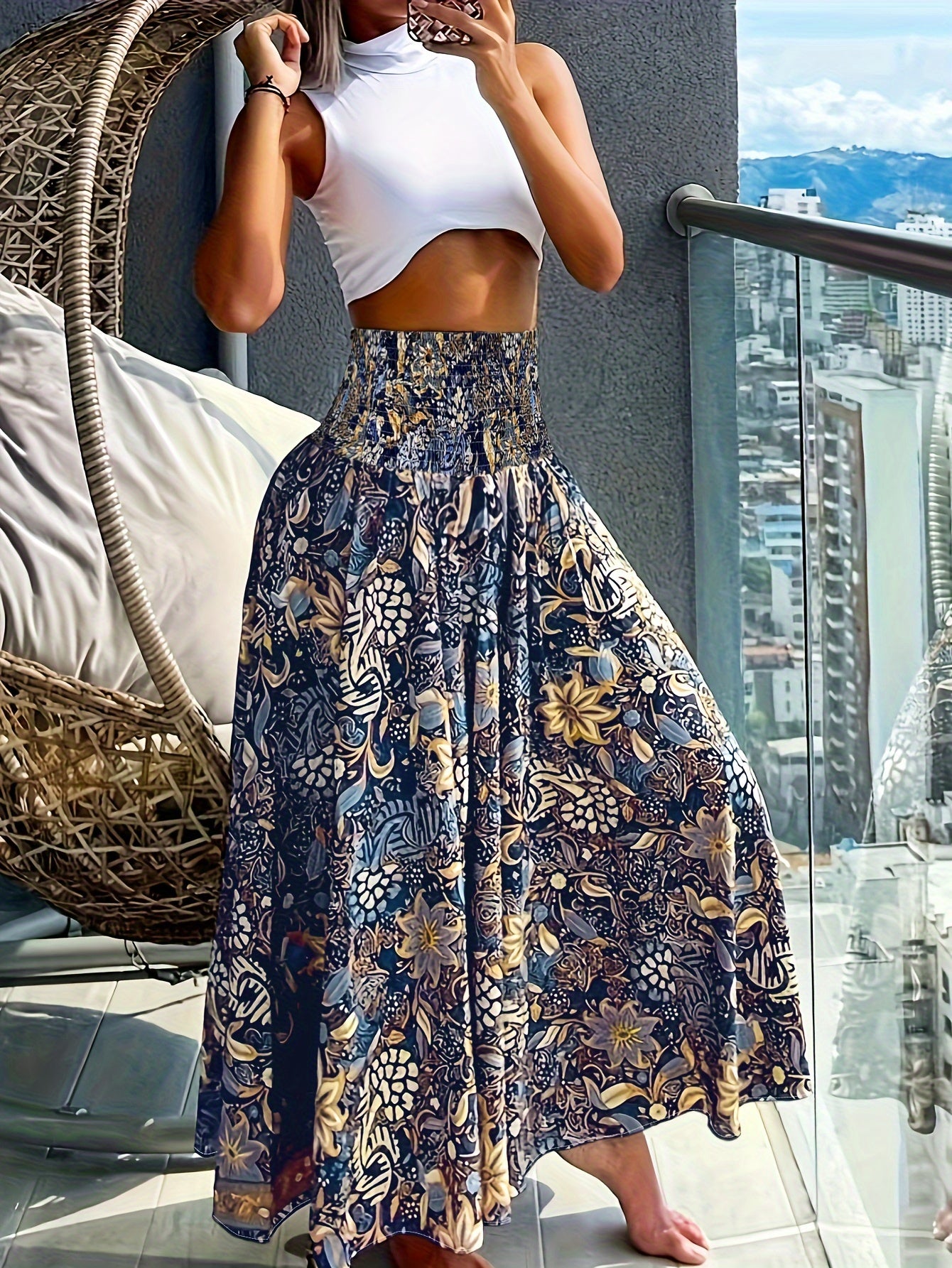 Mary | Boho Floral Print Pants