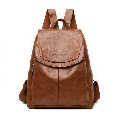 Freja | PU Leather Anti-Theft Backpack