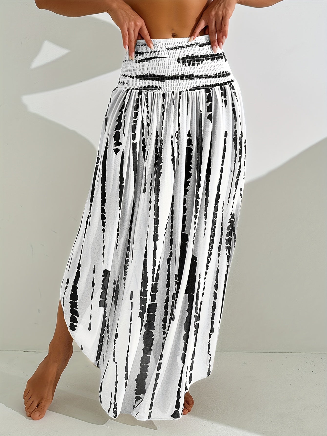 Samantha | Flared Waist Pleated Long Skirt