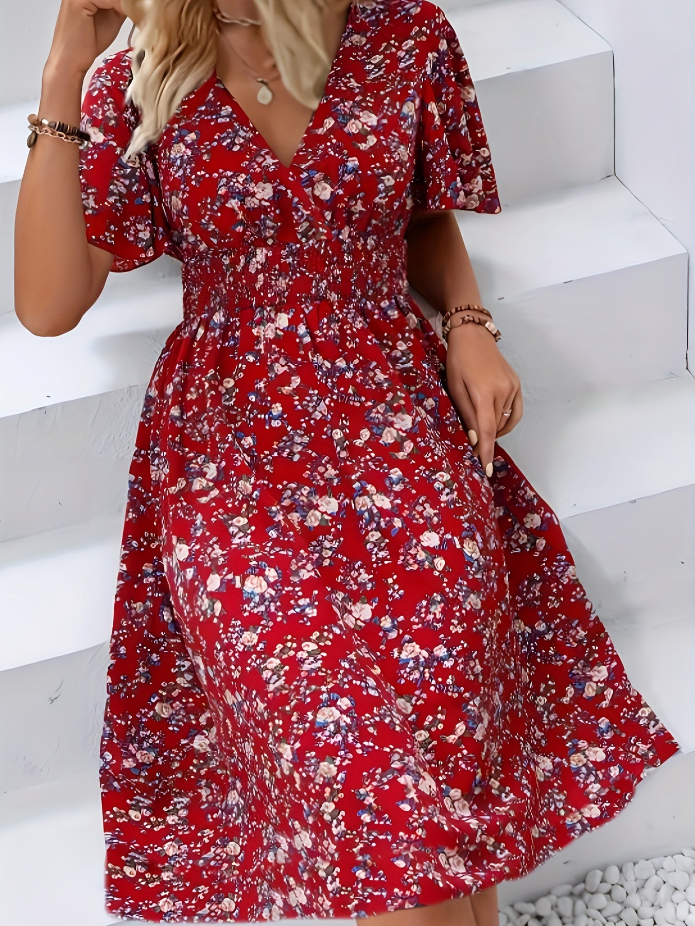 Julia | Floral Flutter Sleeve Dress