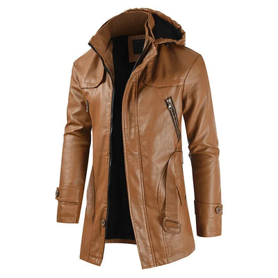 Adrian | PU Leather Hooded Jacket