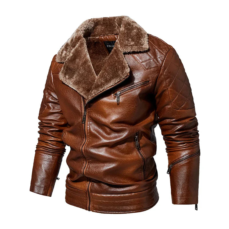 Gabriel | PU Leather Shearling Jacket