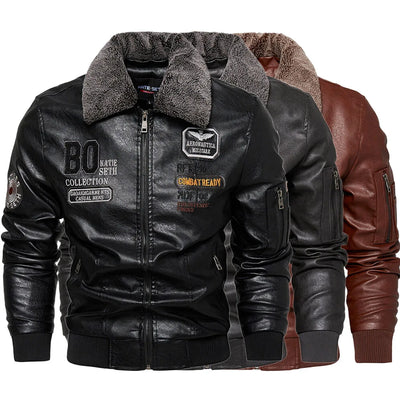 Raphael | PU Leather Shearling Bomber