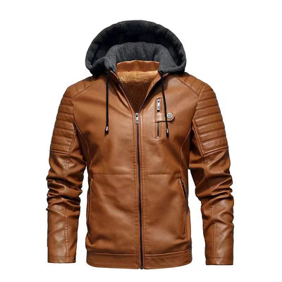 Enzo | PU Leather Hooded Jacket