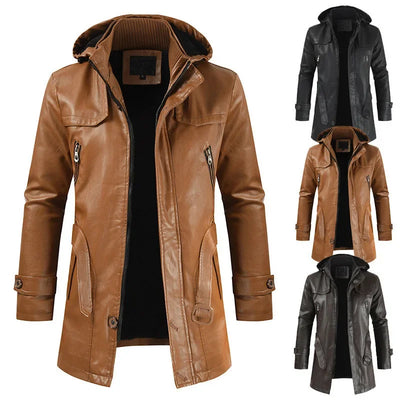 Adrian | PU Leather Hooded Jacket