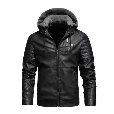 Enzo | PU Leather Hooded Jacket