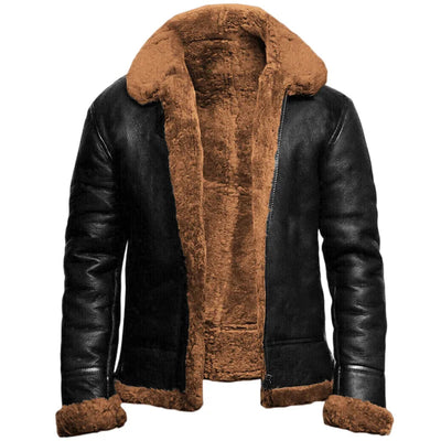 Maurice | PU Leather Shearling Jacket