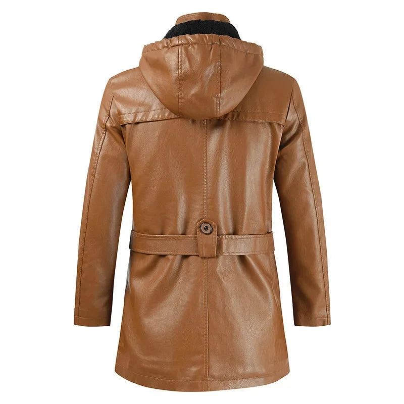 Adrian | PU Leather Hooded Jacket