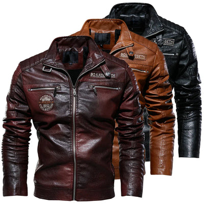 Alexandre | Vintage PU Leather Biker Jacket