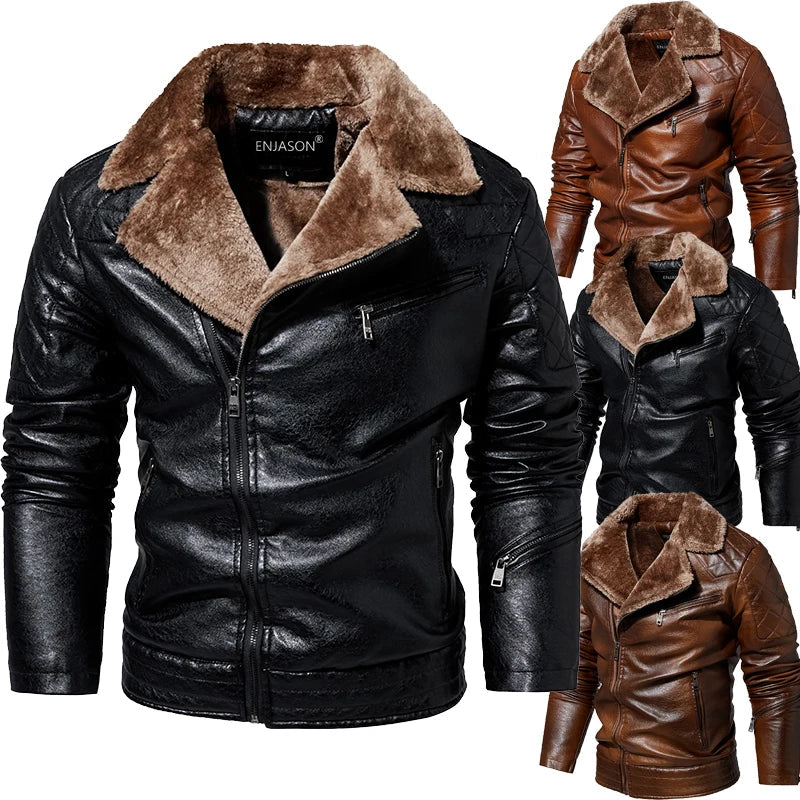 Gabriel | PU Leather Shearling Jacket