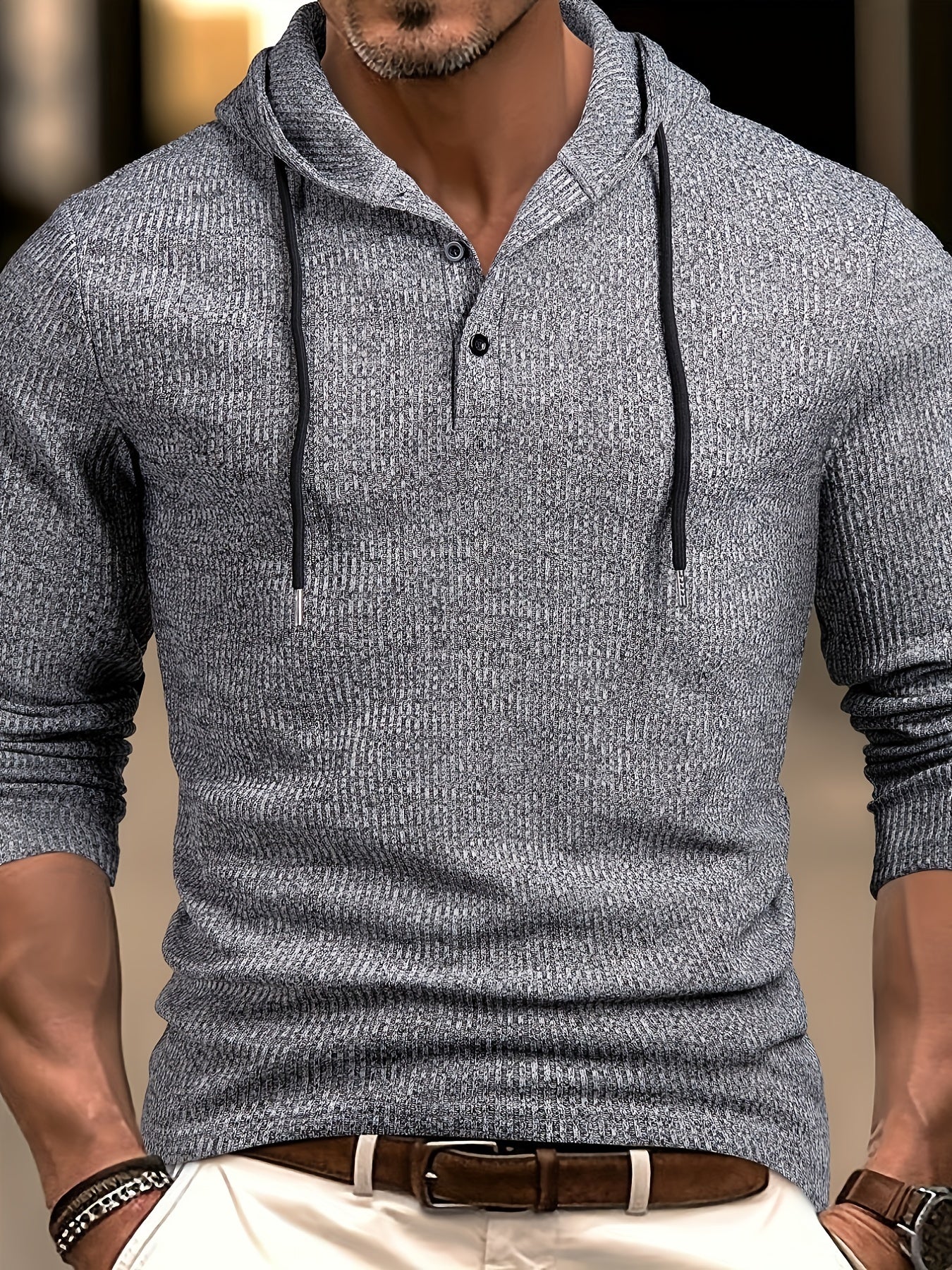 Aaron | Ribbed Long Sleeve Hooded