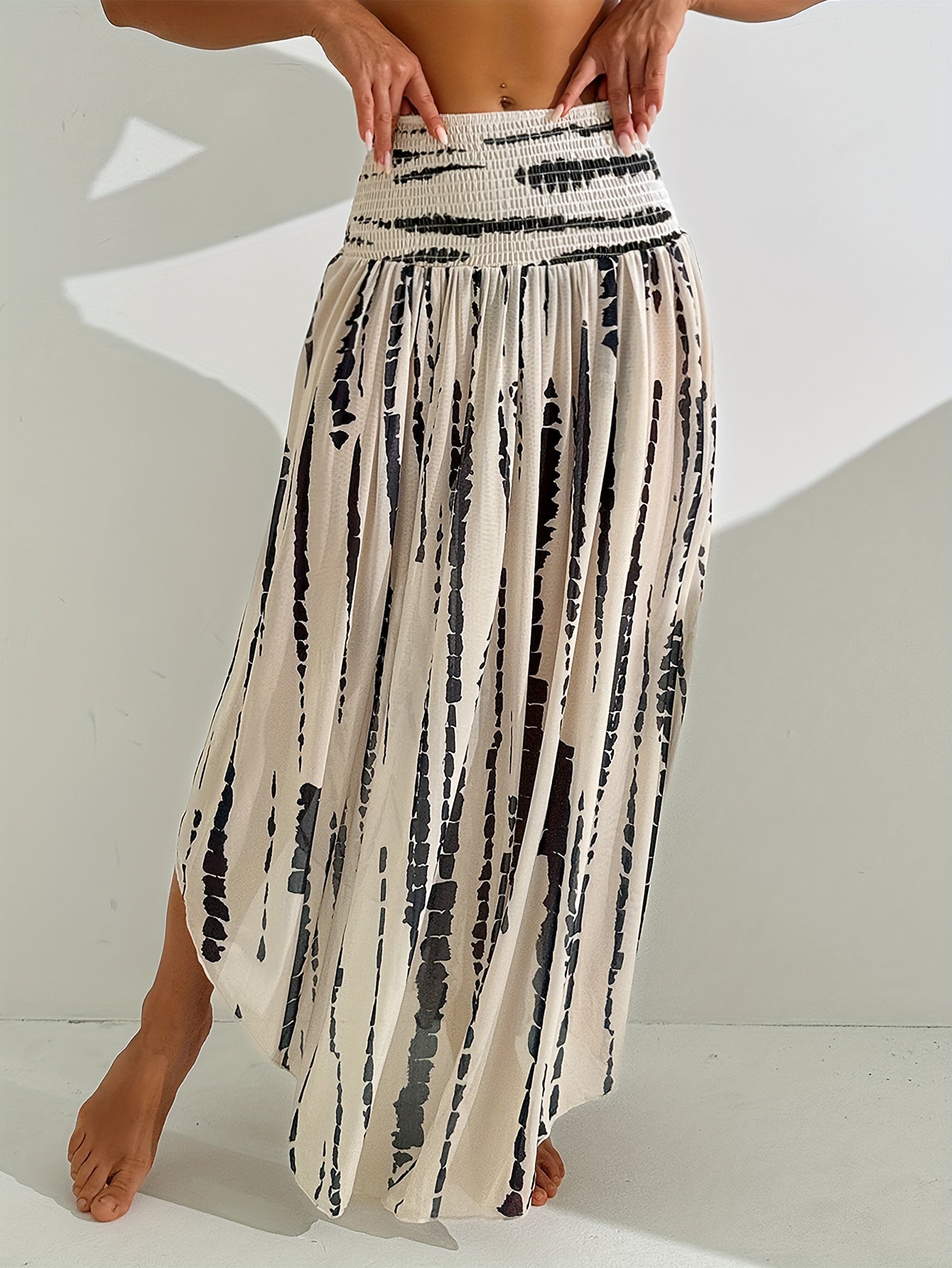 Samantha | Flared Waist Pleated Long Skirt